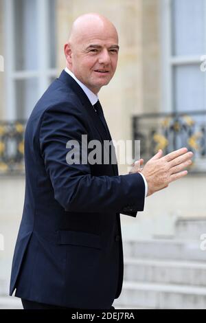 FIFA-Präsident Gianni Infantino kommt am 4. Juni 2019 zu einem Treffen mit dem französischen Präsidenten Emmanuel Macron im Elysee-Palast in Paris, Frankreich.Foto von David Niviere/ABACAPRESS.COM Stockfoto