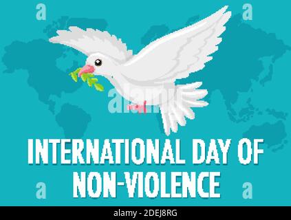 Internationaler Tag der Gewaltlosigkeit Ikone Illustration Stock Vektor