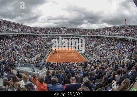 Philippe Chatrier Central Court während des sei Final French Tennis Open Day 13 in Roland-Garros Arena am 07. Juni 2019 in Paris, Frankreich. Foto von ABACAPRESS.COM Stockfoto