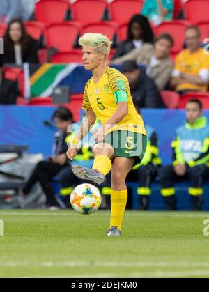 Janine VAN WYK in Aktion während des Spiels der FIFA Frauen-Weltmeisterschaft Frankreich 2019 Gruppe B Spiel zwischen Südafrika und China, im Parc des Princes Stadion am 13. Juni 2019 in Paris, Frankreich. Foto von Loic Baratoux/ABACAPRESS.COM Stockfoto