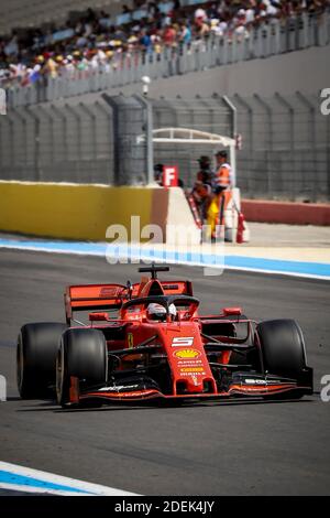 Sebastian Vettel (Scuderia Ferrari) fährt während des Grand Prix de France 2019, Le Castellet, Frankreich, am 23. Juni 2019. Foto von Marco Piovanotto/ABACAPRESS.COM Stockfoto