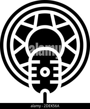 auto Radio Glyph Symbol Vektor Illustration Stock Vektor