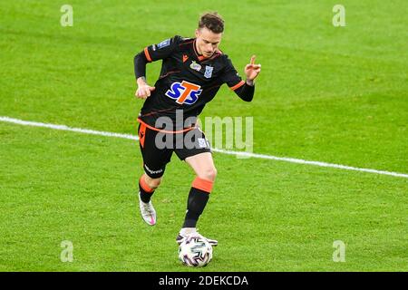 Danzig, Polen. November 2020. Jan Sykora von Lech in Aktion gesehen während der polnischen Ekstraklasa-Spiel zwischen Lechia Danzig und Lech Poznan.(Final Score; Lechia Danzig 0:1 Lech Poznan) Credit: SOPA Images Limited/Alamy Live News Stockfoto