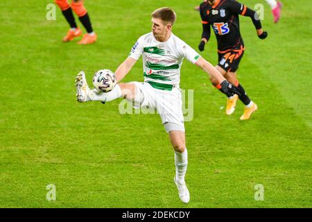 Danzig, Polen. November 2020. Michal Nalepa von Lechia gesehen in Aktion während der polnischen Ekstraklasa Spiel zwischen Lechia Danzig und Lech Poznan.(Endstand; Lechia Danzig 0:1 Lech Poznan) Credit: SOPA Images Limited/Alamy Live News Stockfoto