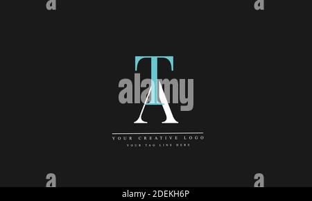 AT, TA, A, T abstrakte Vektor-Logo-Monogramm-Vorlage Stockfoto