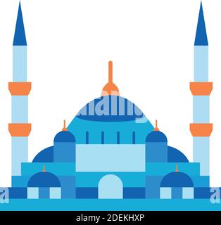 Blaue Moschee, Istanbul, Türkei, Moschee voll editierbare Vektor-Symbole Stock Vektor