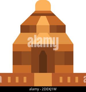 Konark Sun, Temple, India, mandir voll editierbare Vektorsymbole Stock Vektor