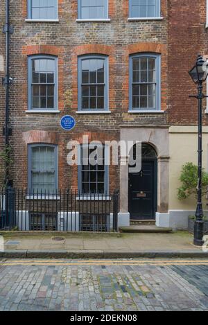 Die ehemalige Heimat des Malers Mark Gertler in der Elder Street, Spitalfields, London, England, UK Stockfoto