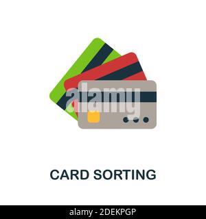 Symbol für Kartensortierung flach. Einfaches Element aus der Projektmanagementsammlung. Creative Card Sorting Icon für Webdesign, Vorlagen, Infografiken und mehr Stock Vektor