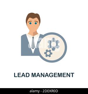 Lead Management flaches Symbol aus der Reputationsmanagement-Sammlung. Einfaches Linienelement Lead Management Symbol für Vorlagen, Webdesign und Infografiken Stock Vektor