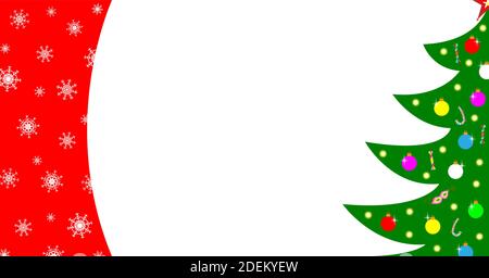 Weihnachtskarte Rahmen mit einem Weihnachtsbaum mit einem leeren Platz für Text geschmückt. Stock Vektor