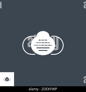 Symbol für die Vektorgyphe im Zusammenhang mit der medizinischen Maske. Stock Vektor