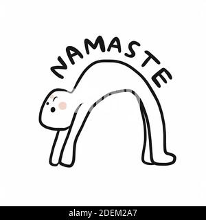 Namaste Brücke Pose Yoga Cartoon Logo Vektor Illustration Stock Vektor