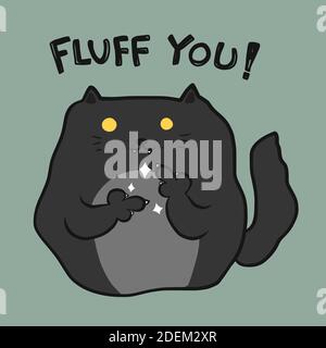 Flusen Sie Katze Cartoon Vektor Illustration Stock Vektor