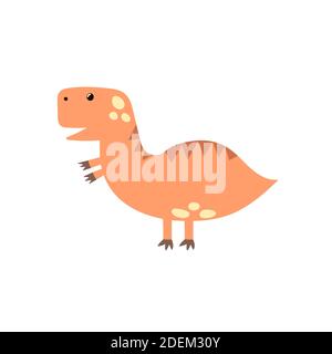 Cute Tyrannosaurus rex im Cartoon-Stil isoliert Element. Lustige Dinosaurier t rex Stock Vektor