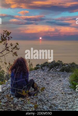 Monte Circeo (Latina, Italien) - der berühmte Berg am Tirreno Meer, in der Provinz Latina, sehr beliebt bei Wanderern für seine schöne Landschaft Stockfoto