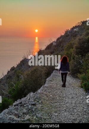 Monte Circeo (Latina, Italien) - der berühmte Berg am Tirreno Meer, in der Provinz Latina, sehr beliebt bei Wanderern für seine schöne Landschaft Stockfoto