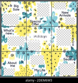 Vorlage für Social Media-Beiträge. Trendige Hintergrund für persönliche und geschäftliche Konten Stock Vektor