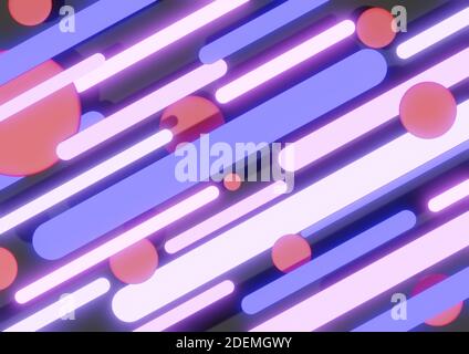 Neon Streifen und Linien futuristische Hintergrund 3d-Rendering Stockfoto