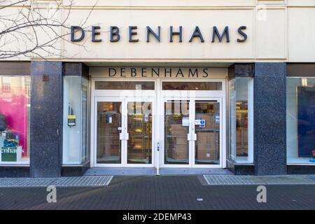 Hastings, East Sussex, Großbritannien. Dezember 2020. Coronavirus-Update: Händler Debenhams sind nach Berichten in finanziellen Schwierigkeiten. Abgebildet ist der Hastings-Zweig in East Sussex. Foto: Paul Lawrenson-PAL Media/Alamy Live News Stockfoto