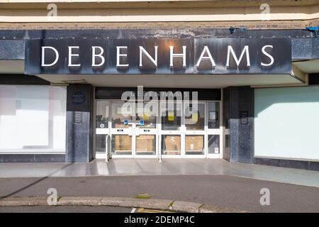 Hastings, East Sussex, Großbritannien. Dezember 2020. Coronavirus-Update: Händler Debenhams sind nach Berichten in finanziellen Schwierigkeiten. Abgebildet ist der Hastings-Zweig in East Sussex. Foto: Paul Lawrenson-PAL Media/Alamy Live News Stockfoto