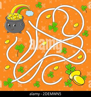 Labyrinth. Spiel für Kinder. Labyrinth-Rätsel. Arbeitsblatt zur Entwicklung von Schulungen. Puzzle für Kinder. Aktivitätsseite. Zeichentrickfigur. Farbvektor illustra Stock Vektor