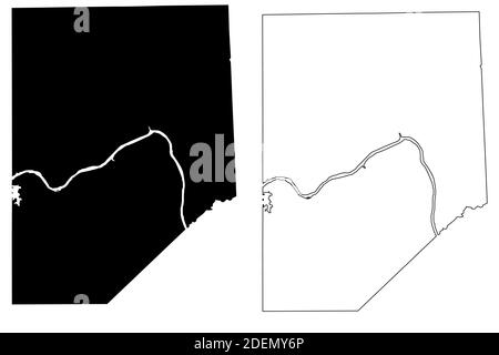 Beaver County, Commonwealth of Pennsylvania (U.S. County, United States of America, USA, U.S., US) Kartenvektordarstellung, Scribble-Skizze Beaver-Karte Stock Vektor