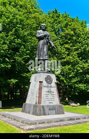 Denkmal für Miguel Hidalgo y Costilla von Juan Olaguíbel, Geschenk von Mexiko an die Internationale Arbeitsorganisation, ILO, Genf, Schweiz / Monumen Stockfoto