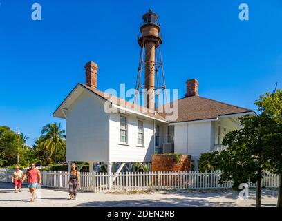 Das Sanibel Island Light oder Point Ybel Light auf Sanibel Insel am Golf von Mexiko im Südwesten von Florida in Die Vereinigten Staaten Stockfoto