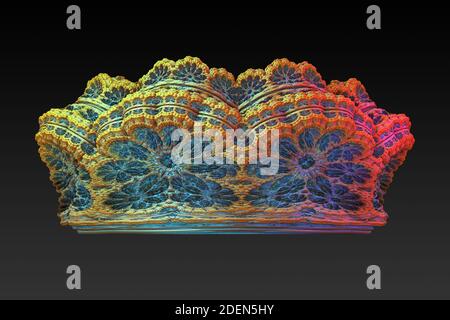 3d-Krone auf schwarzem Hintergrund, 3d-Rendering Stockfoto