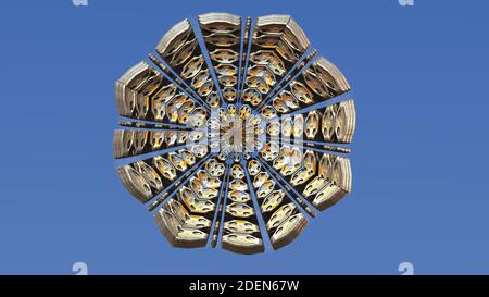 Buddhistisches hindu-Mandala in Form eines runden Ornaments. 3d-Illustration Stockfoto