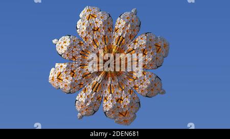 Buddhistisches hindu-Mandala in Form eines runden Ornaments. 3d-Illustration Stockfoto