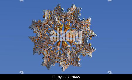 Buddhistisches hindu-Mandala in Form eines runden Ornaments. 3d-Illustration Stockfoto