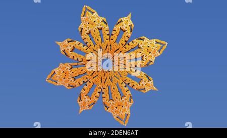 Buddhistisches hindu-Mandala in Form eines runden Ornaments. 3d-Illustration Stockfoto