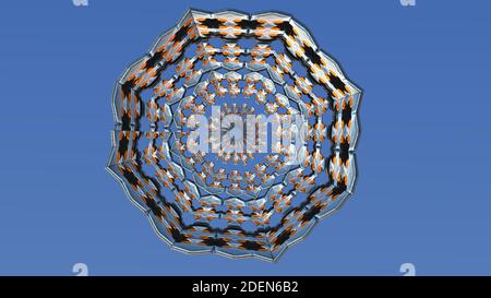 Buddhistisches hindu-Mandala in Form eines runden Ornaments. 3d-Illustration Stockfoto