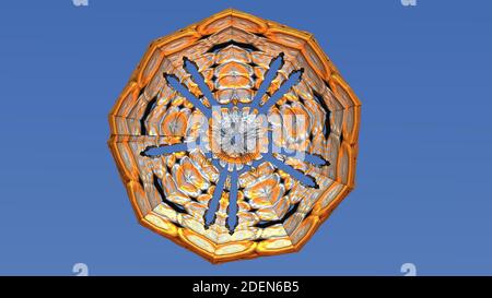 Buddhistisches hindu-Mandala in Form eines runden Ornaments. 3d-Illustration Stockfoto