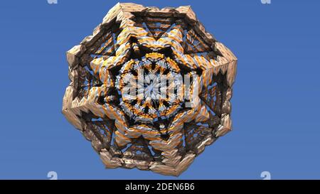 Buddhistisches hindu-Mandala in Form eines runden Ornaments. 3d-Illustration Stockfoto