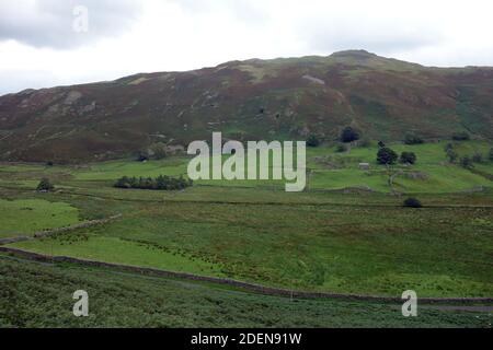 The Wainwright ''Steel Knotts' & Howe Grain Valley von den Hängen des 'Beda Fell' in Martindale, Lake District National Park, Cumbria, England, Großbritannien. Stockfoto