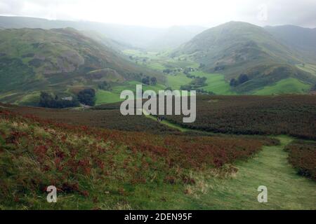 Howe Grain and the Wainwrights 'Steel Knotts & Beda Fell' from Path auf ''Hallin Hill' in Martindale, Lake District National Park, Cumbria, England, UK. Stockfoto