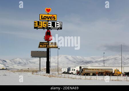 USA, Nevada, Esmeralda Lyon County, Fernley, liebt Truck Stop Stockfoto