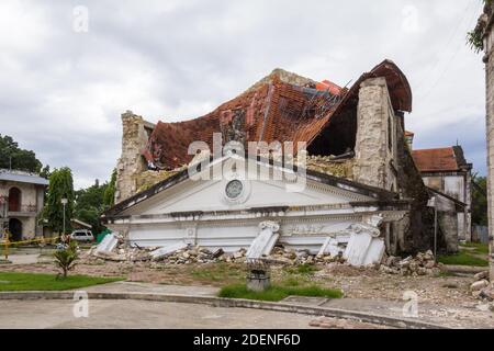 Kirchenschäden durch Erdbeben in Bohol, Philippinen Stockfoto