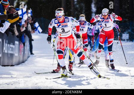 Marit Bjørgen (Bjorgen, Bjoergen), norwegisches Damen-Ski-Team, tritt 30-K bei der FIS Nordischen Ski-Weltmeisterschaft 2017 in Lahti, Finnland, an. Stockfoto