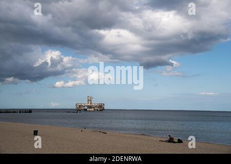 Überreste des Torpedowaffenplatz Hexengrund (TWP Gdynia Babie Doly) in Gdynia Babie Doly, Polen. Juli 2020. Von 1942 bis 1945 TWP war einer der großen Stockfoto