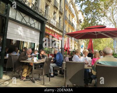 Essen im Freien in Frankreich Stockfoto