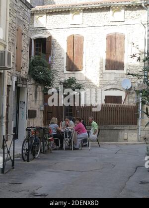 Essen im Freien in Frankreich Stockfoto