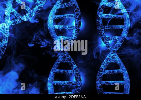 Abstrakte DNA-Strang Doppelhelix Genetik 3D-Darstellung Stockfoto