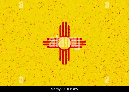 New Mexico State Flag in grunge abstrakten Texturen. Stockfoto