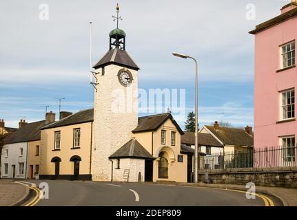 Das alte Rathaus in Laugharne, Südwales. Stockfoto