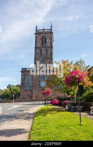 St. Alkmunds Pfarrkirche in der Marktstadt Shropshire Whitchurch Stockfoto