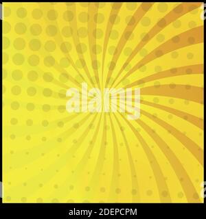 Orange Comic-Zoom mit Linien und Leuchten - Vektor-Illustration Stock Vektor